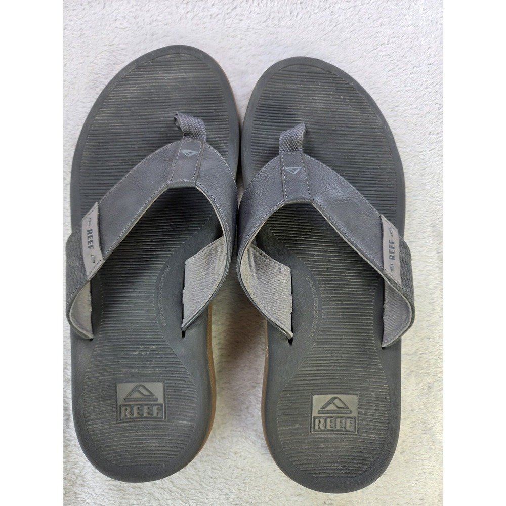 Reef Men's Flip Flop Sandals Size 13 Gray Brown Comfort Beach Casual Slides